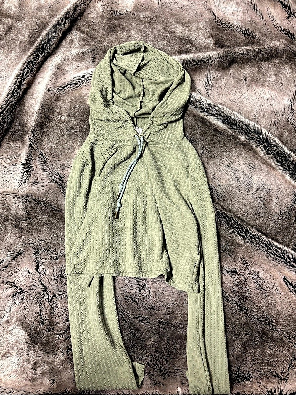 Camila Coelho Adana Top Green Hooded Sweatshirt